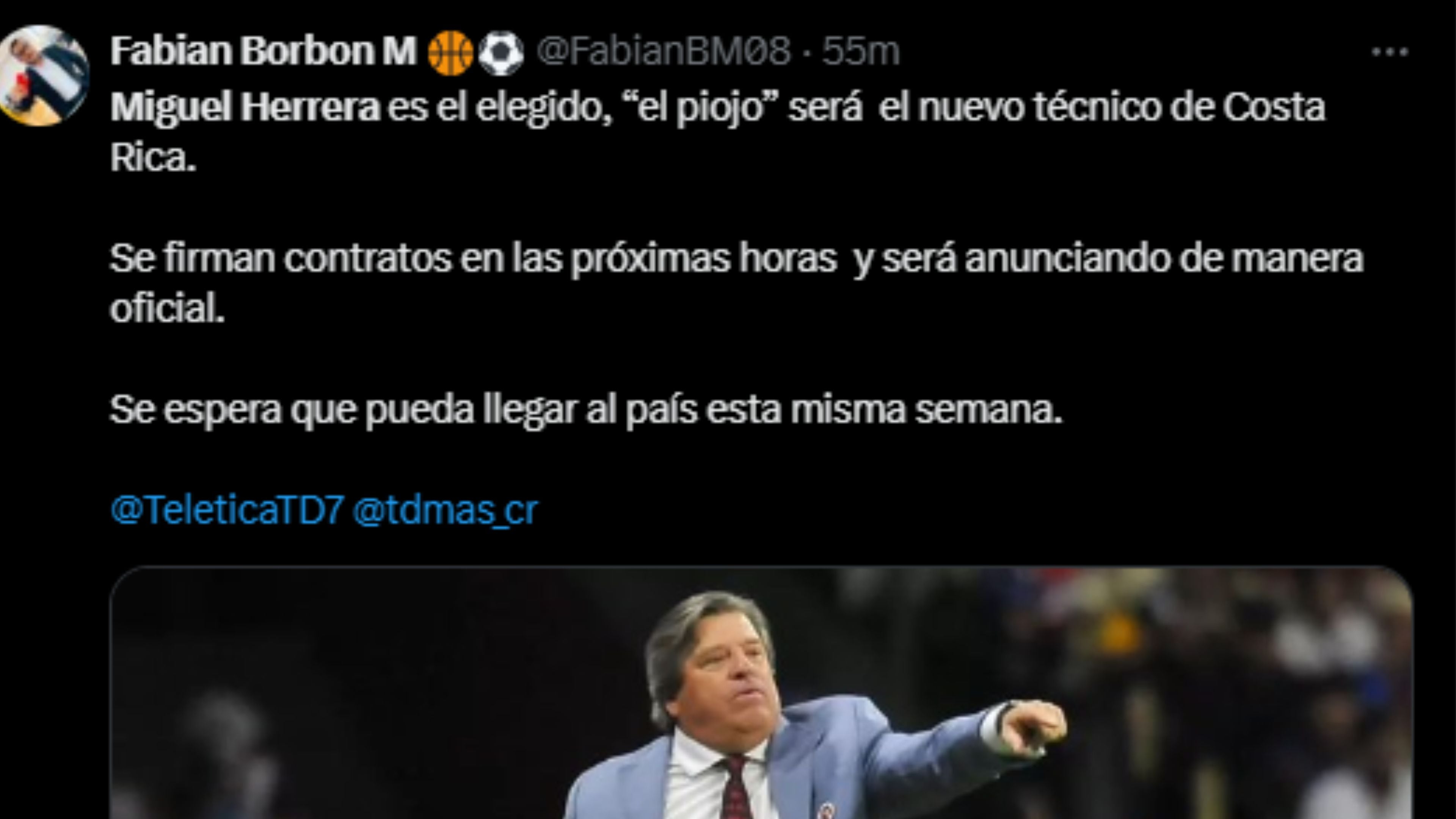 Miguel Herrera, nuevo DT de Costa Rica.