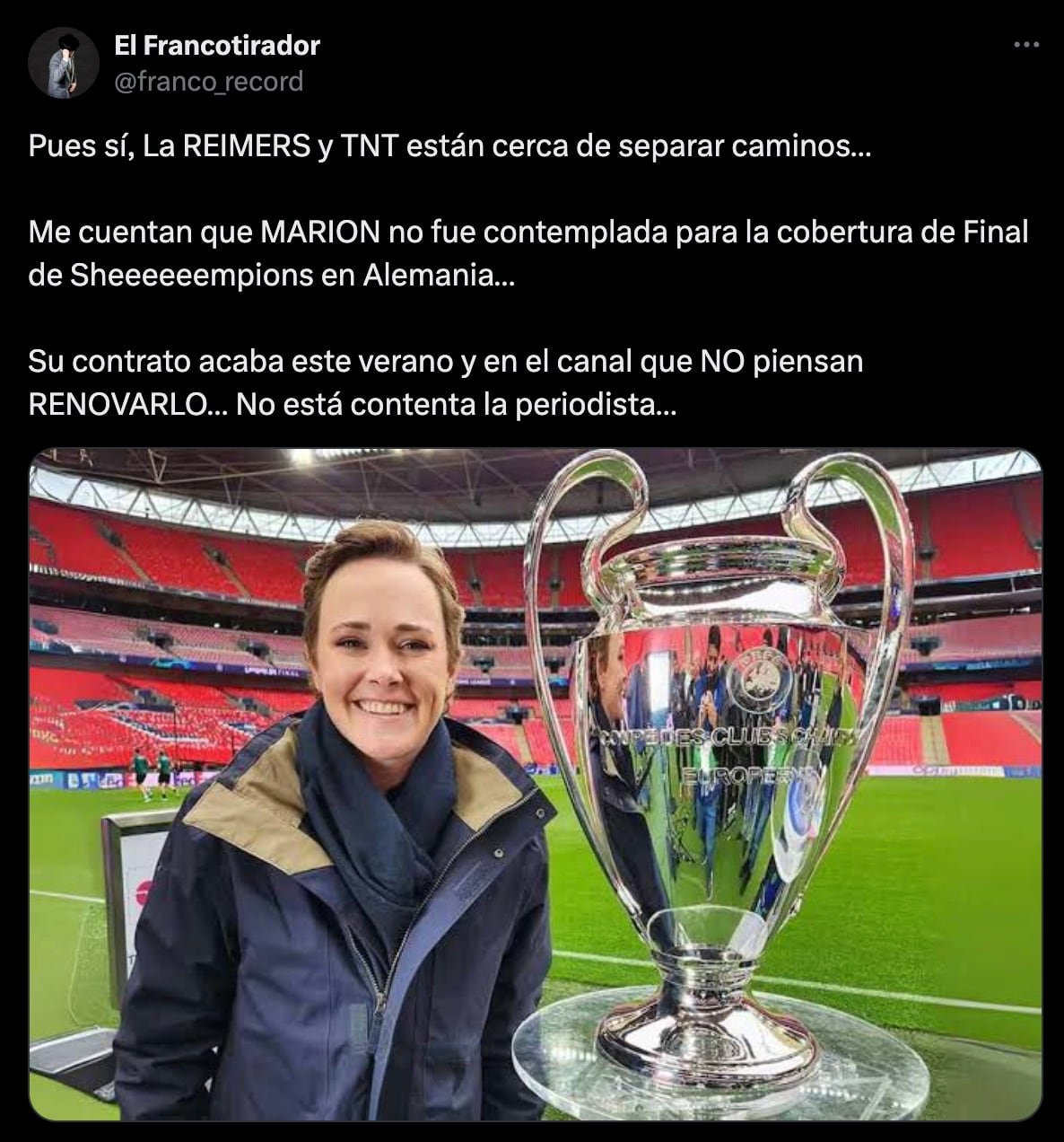 Marion Reimers podría salir de TNT Sports