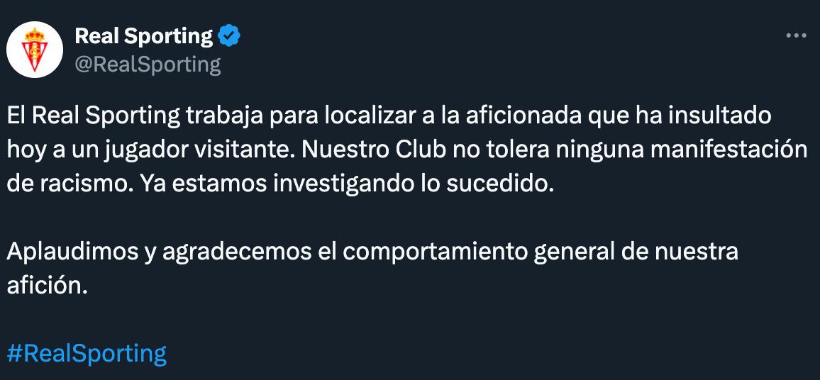 Real Sporting realiza investigación por insultos racistas