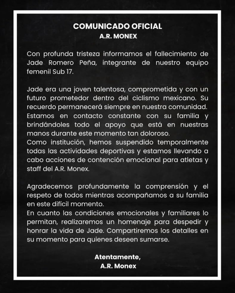 Descanse en paz, Jade Romero Peña