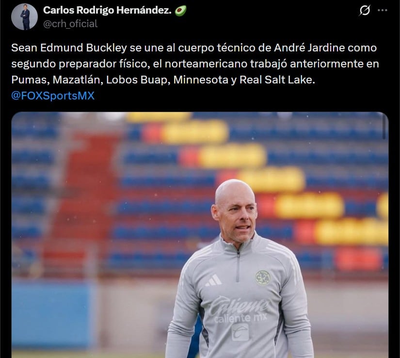 Sean Edmond Buckley nuevo preparador físico del América