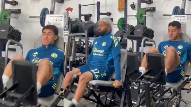 ¿No saben entrenar? El extraño video viral de los jugadores del América haciendo gimnasio.