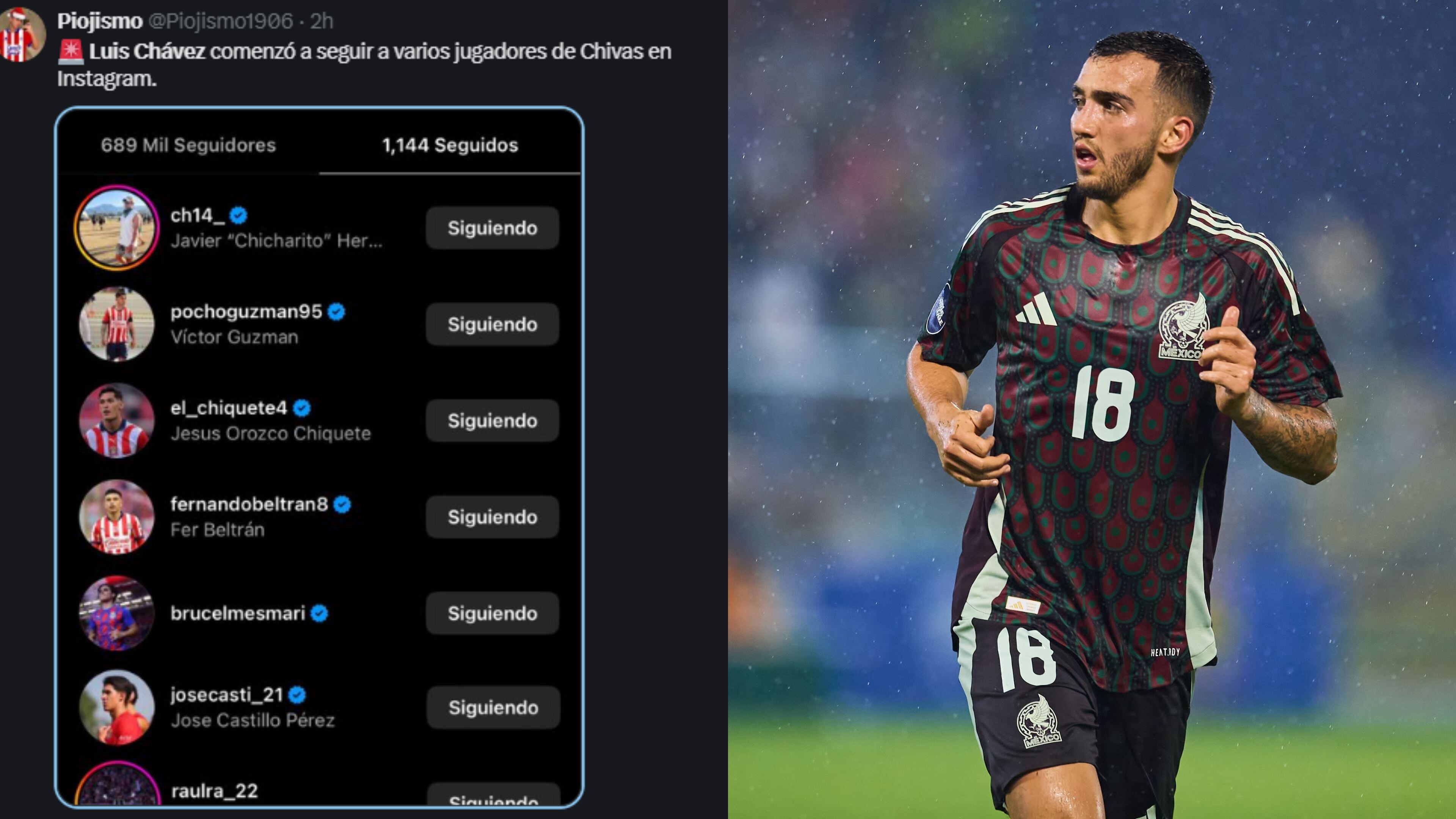 Luis Chávez siguió a jugadores de Chivas en IG.