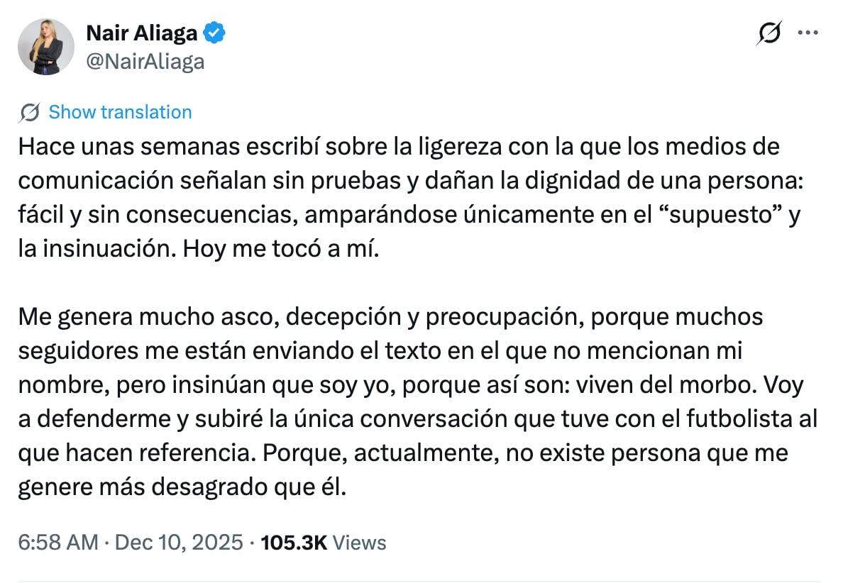 Nair Aliaga exhibe a Pablo Ceppelini.