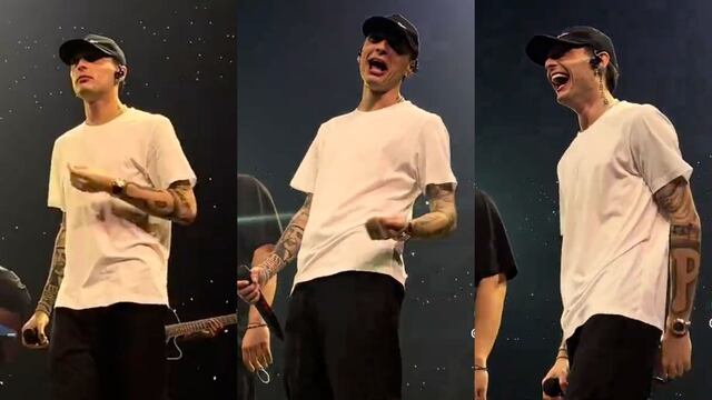 El terrible gesto de Peso Pluma al escuchar “Arriba las Chivas” en uno de sus conciertos