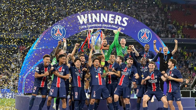 PSG tras ganar la Champions League 2024/2025.