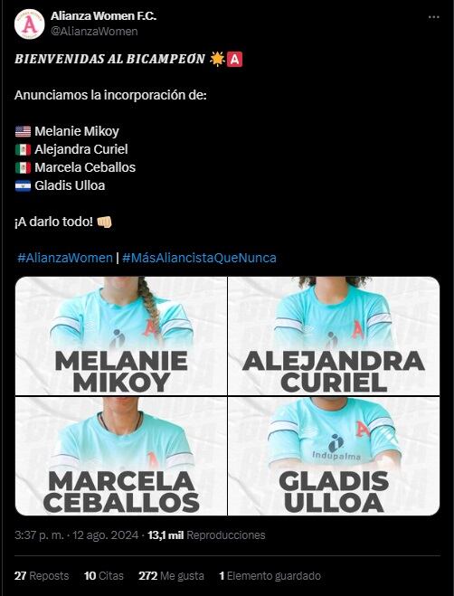 Alianza Women FC anuncia refuerzos mexicanos.