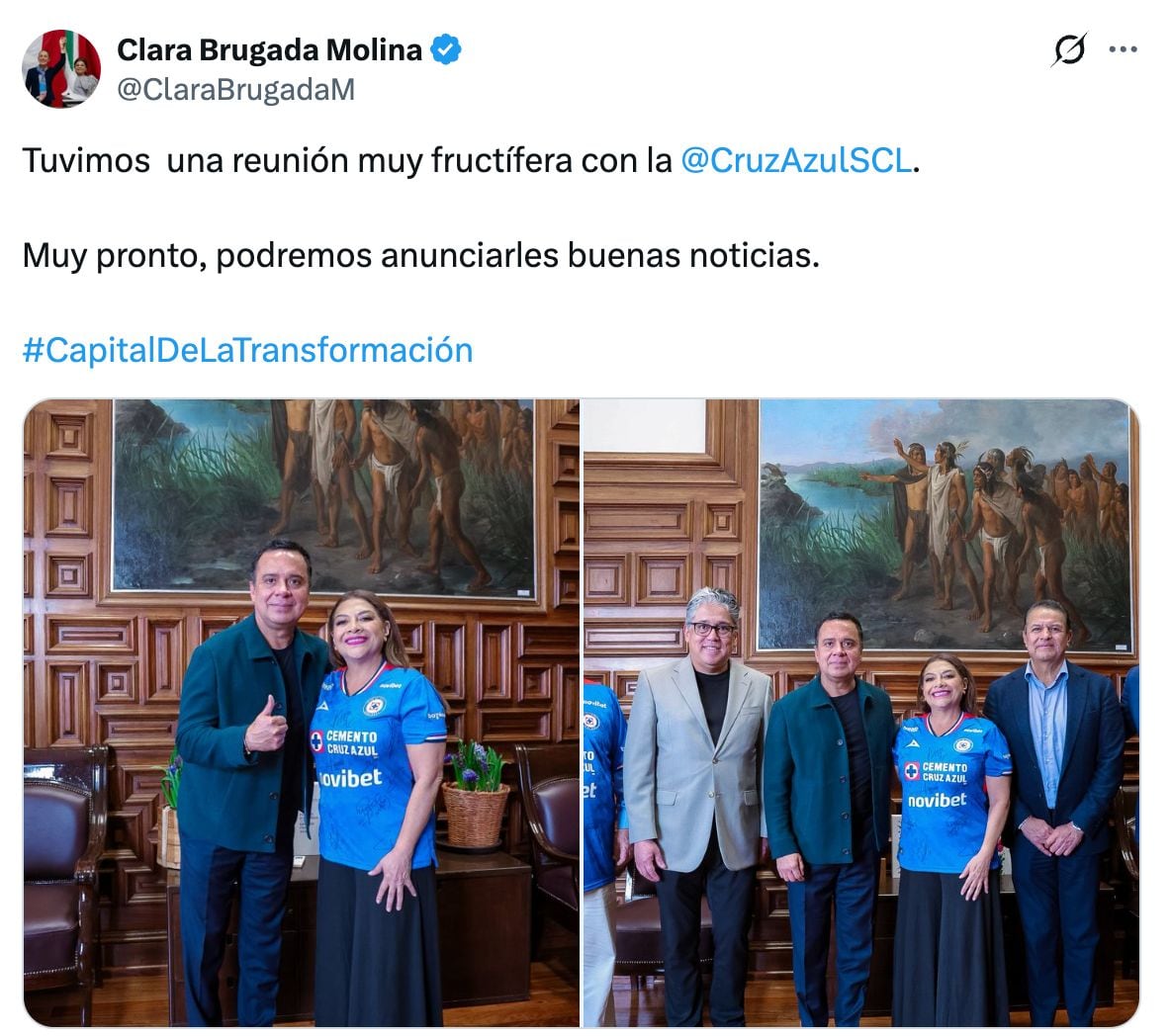 ¿Cruz Azul tendrá estadio en CDMX? Víctor Velázquez se reunió con Clara Brugada.