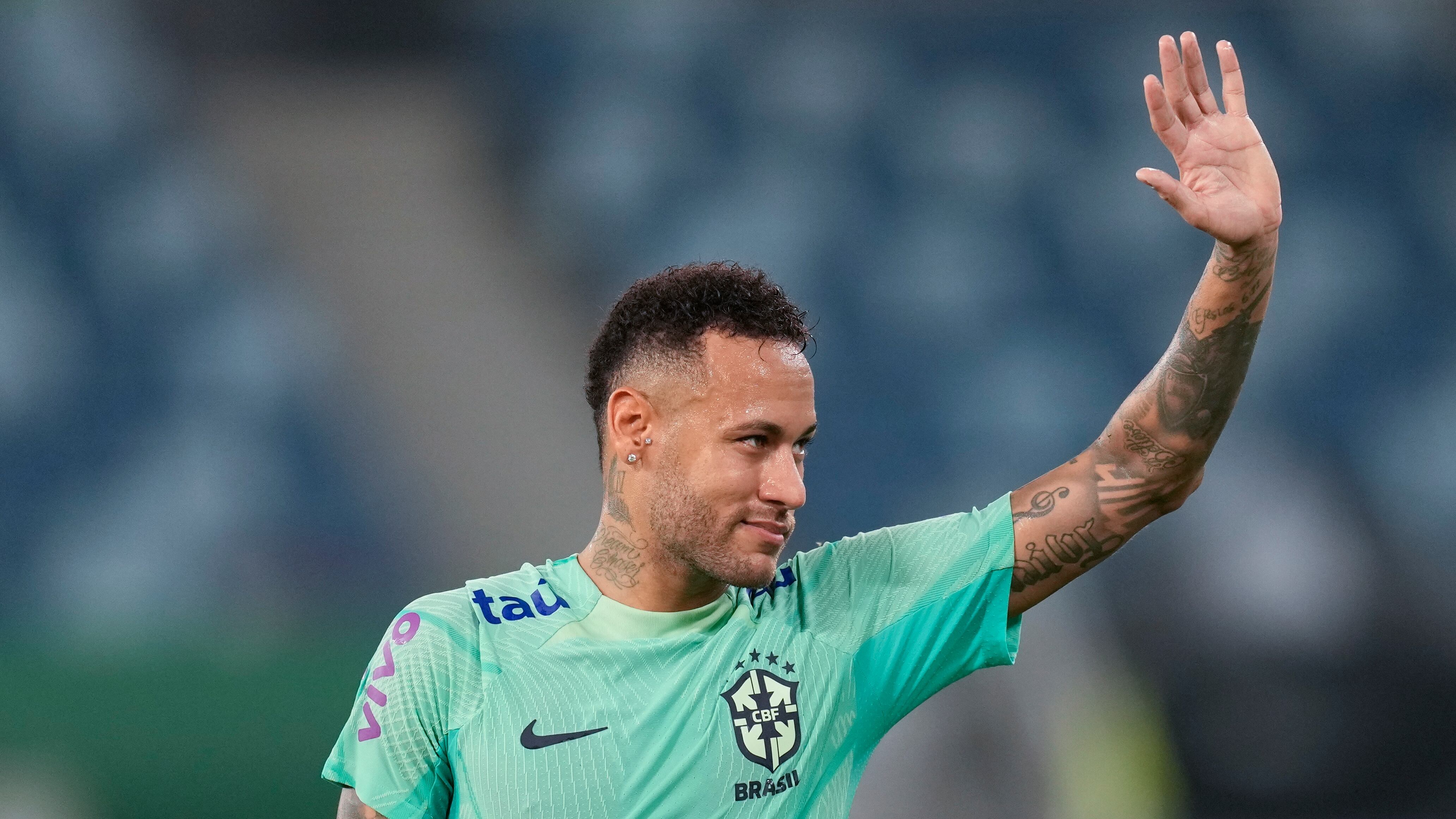 Neymar con la selección de Brasil.