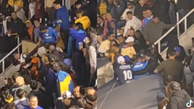 Captan brutal pelea entre fans de América y Cruz Azul