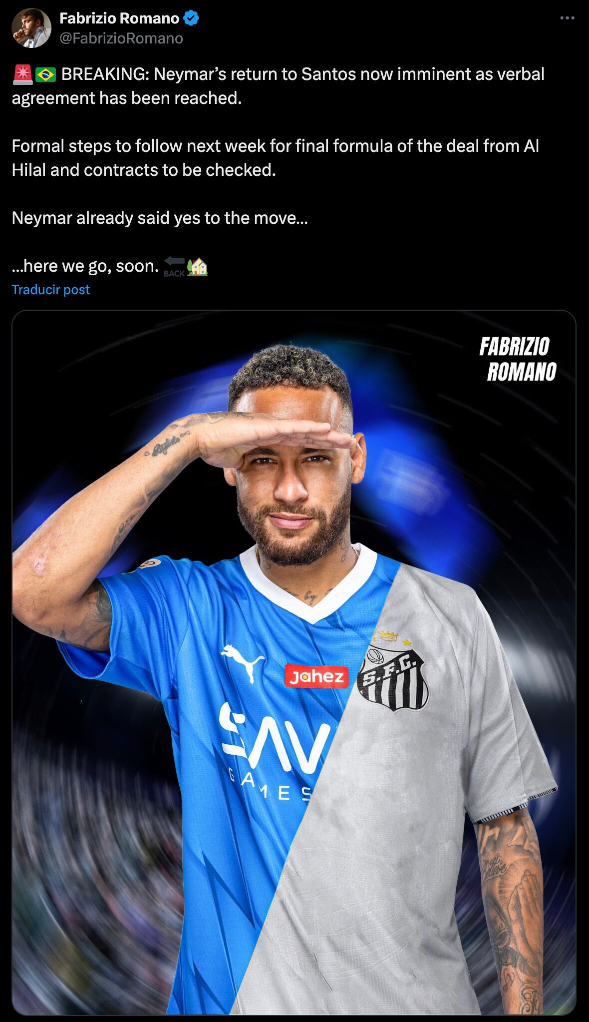 Neymar será presentado como nuevo jugador en América