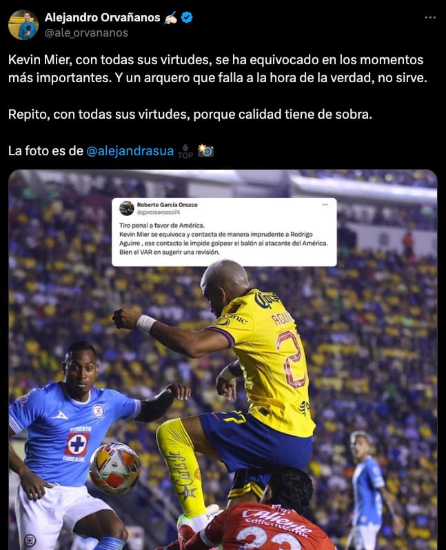 La foto que confirma que sí era penal de Mier sobre Aguirre