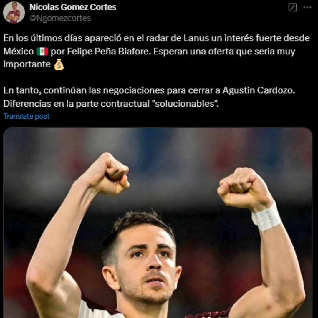 Felipe Peña Biafore interesa en la Liga MX.