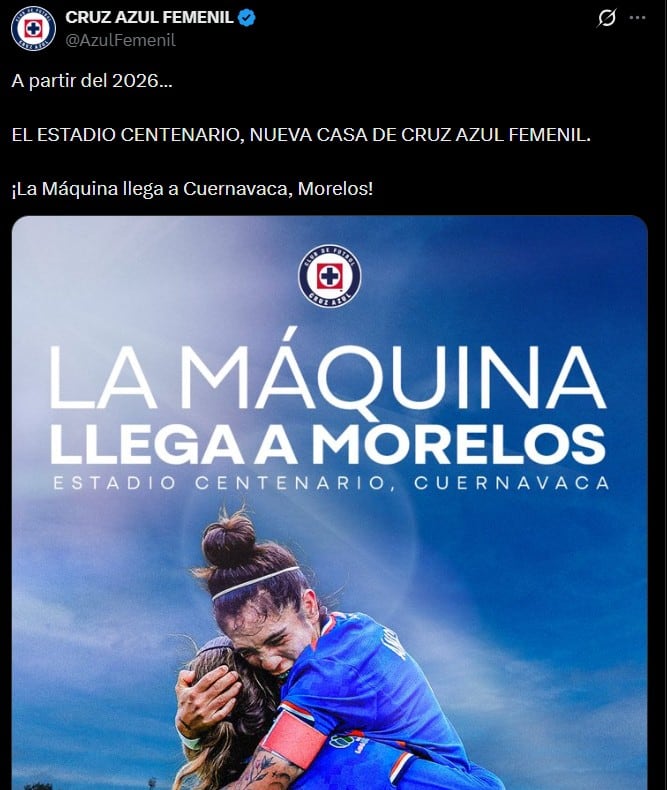 Cruz Azul Femenil se va a Morelos