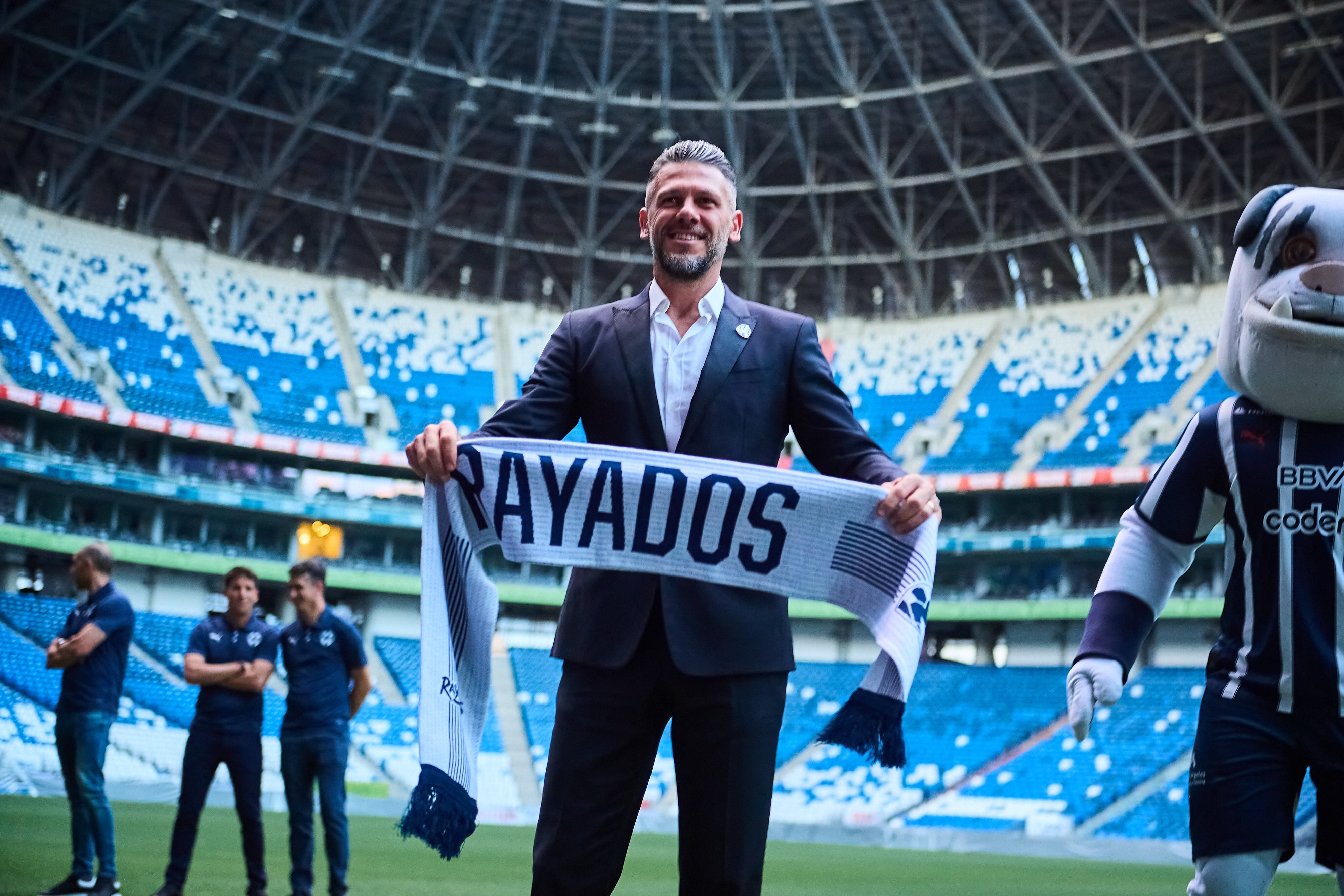 Martín Demichelis en su presentación como DT de Rayados