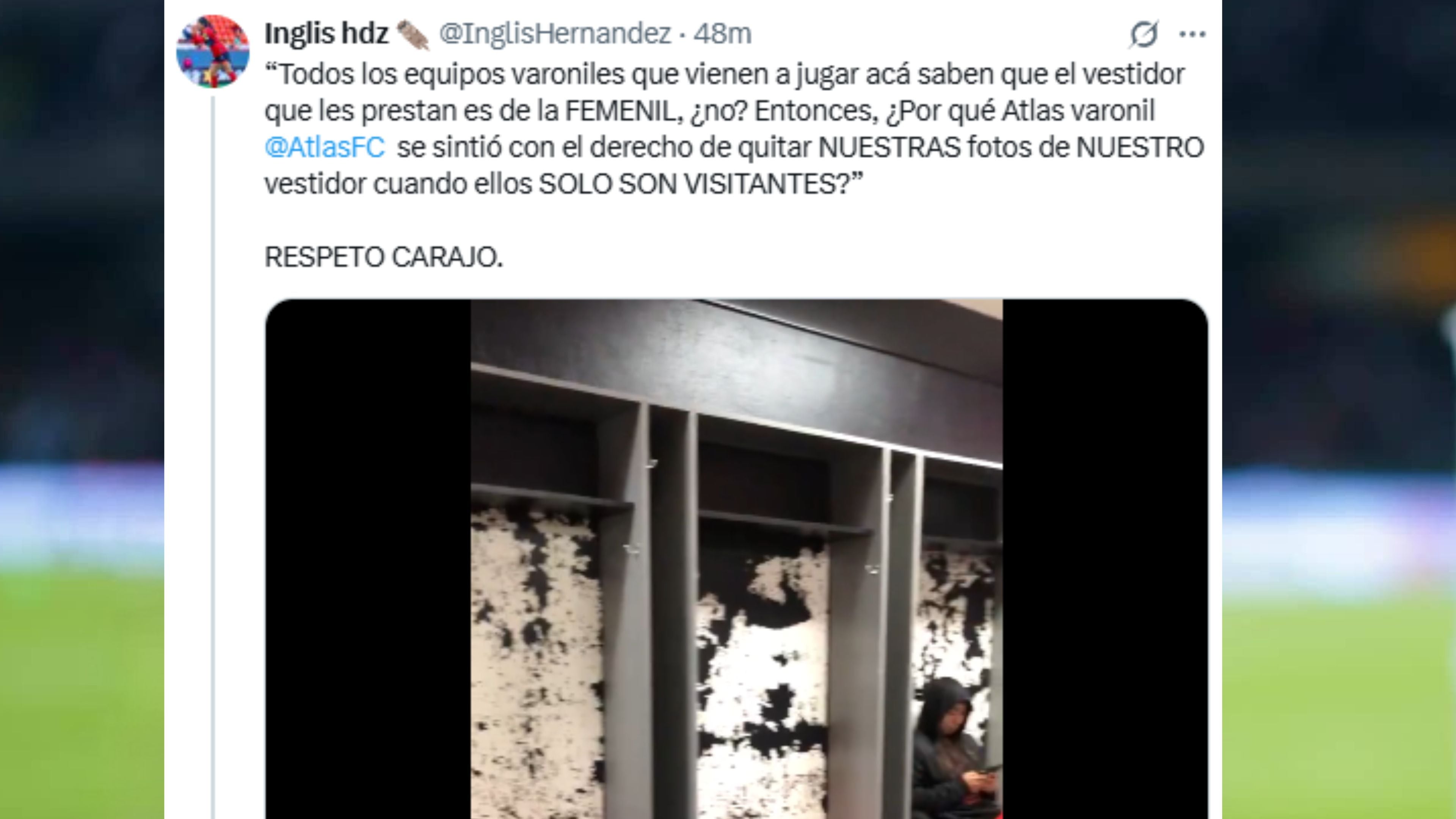 Mensaje de Inglis Hernández en su cuenta de X.