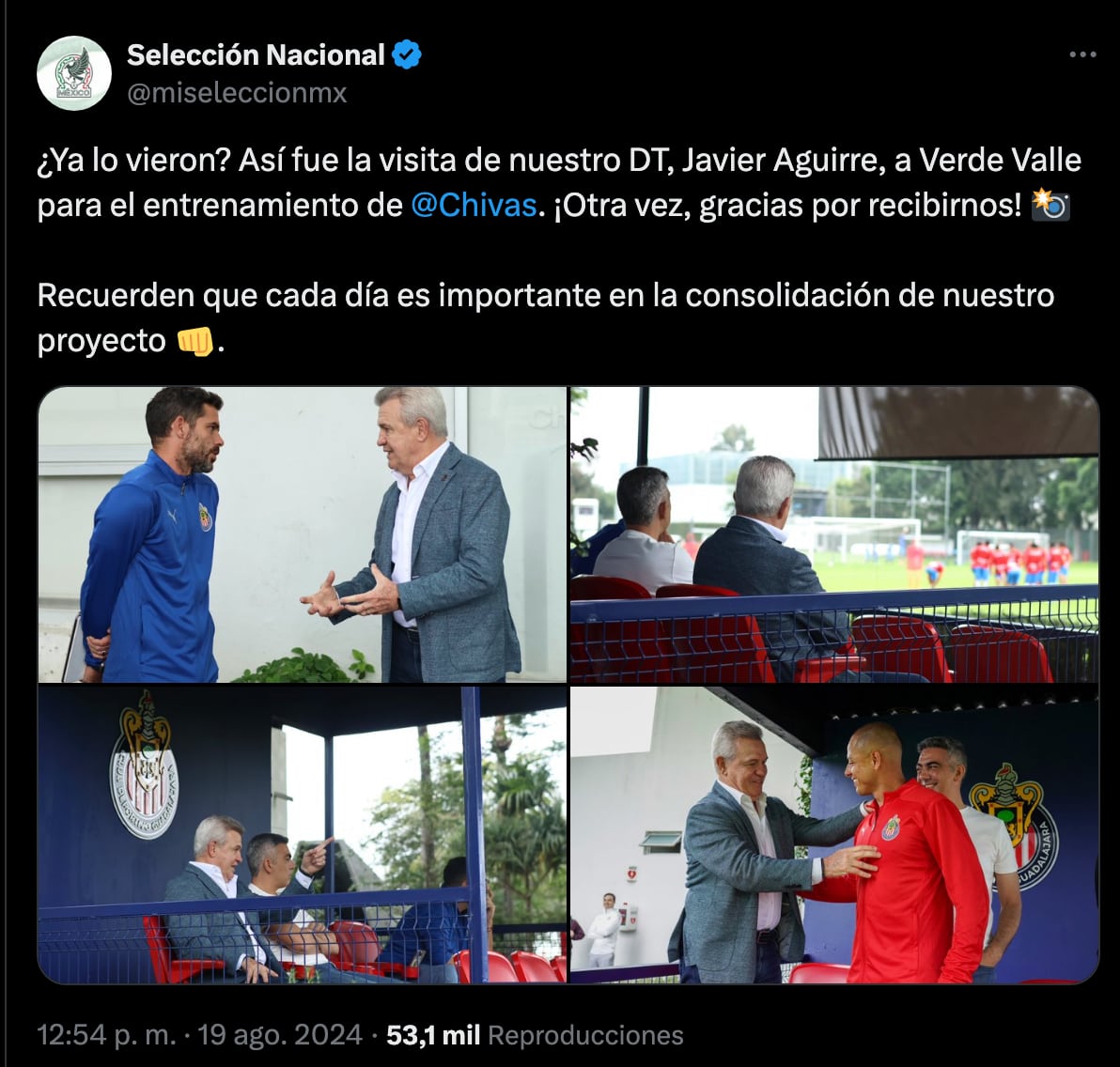 Javier Aguirre visita a Chivas y se reencuentra con el Chicharito.