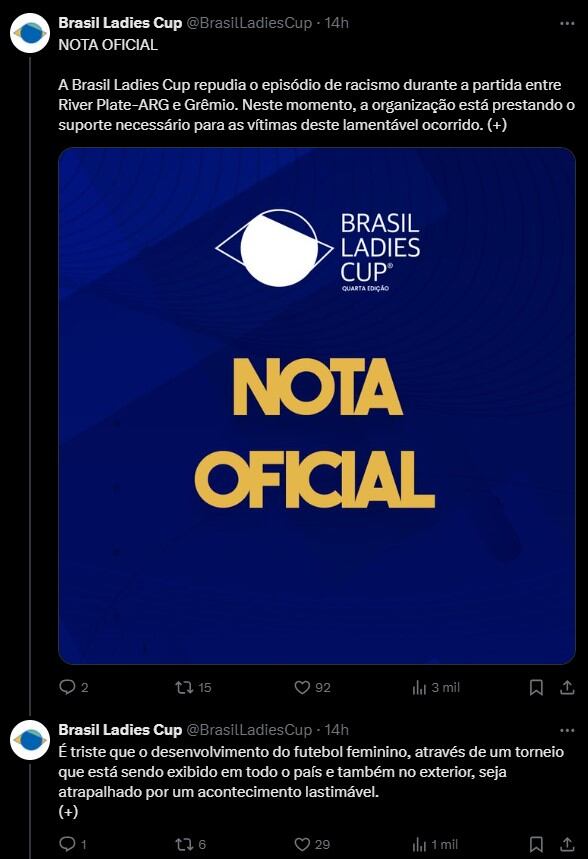 Comunicado Ladies Cup