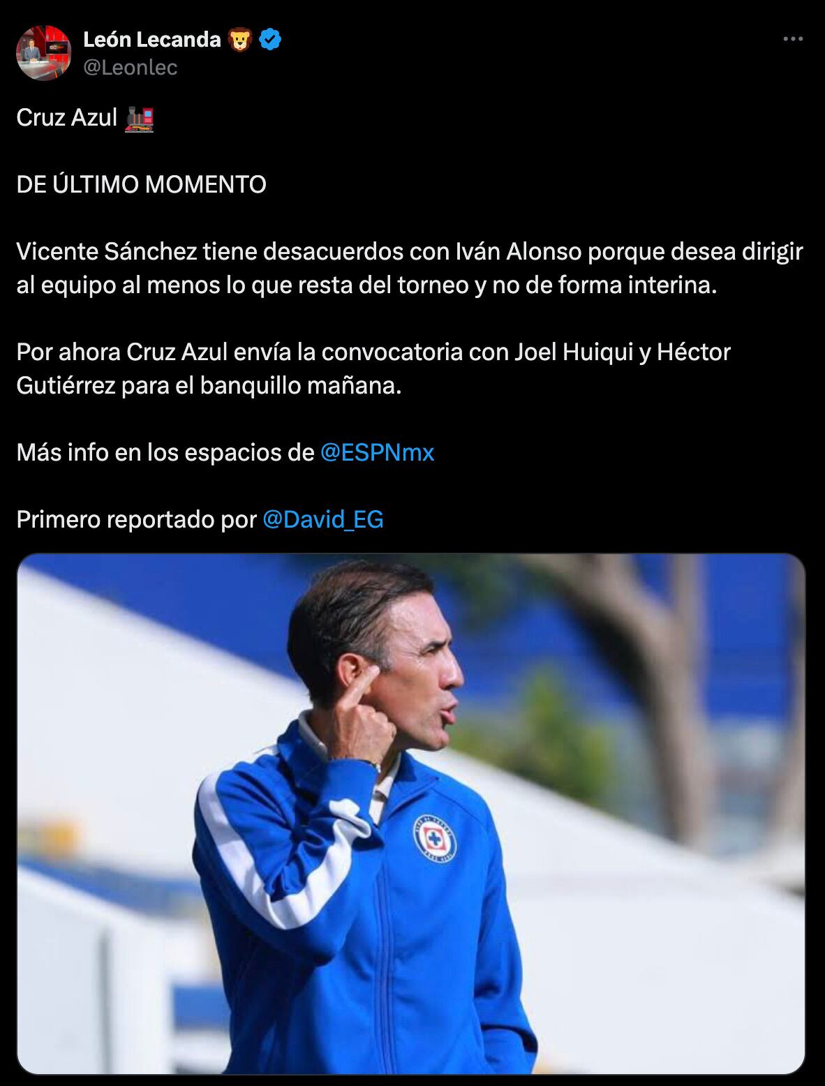 Cruz Azul se quedaría sin técnico interino