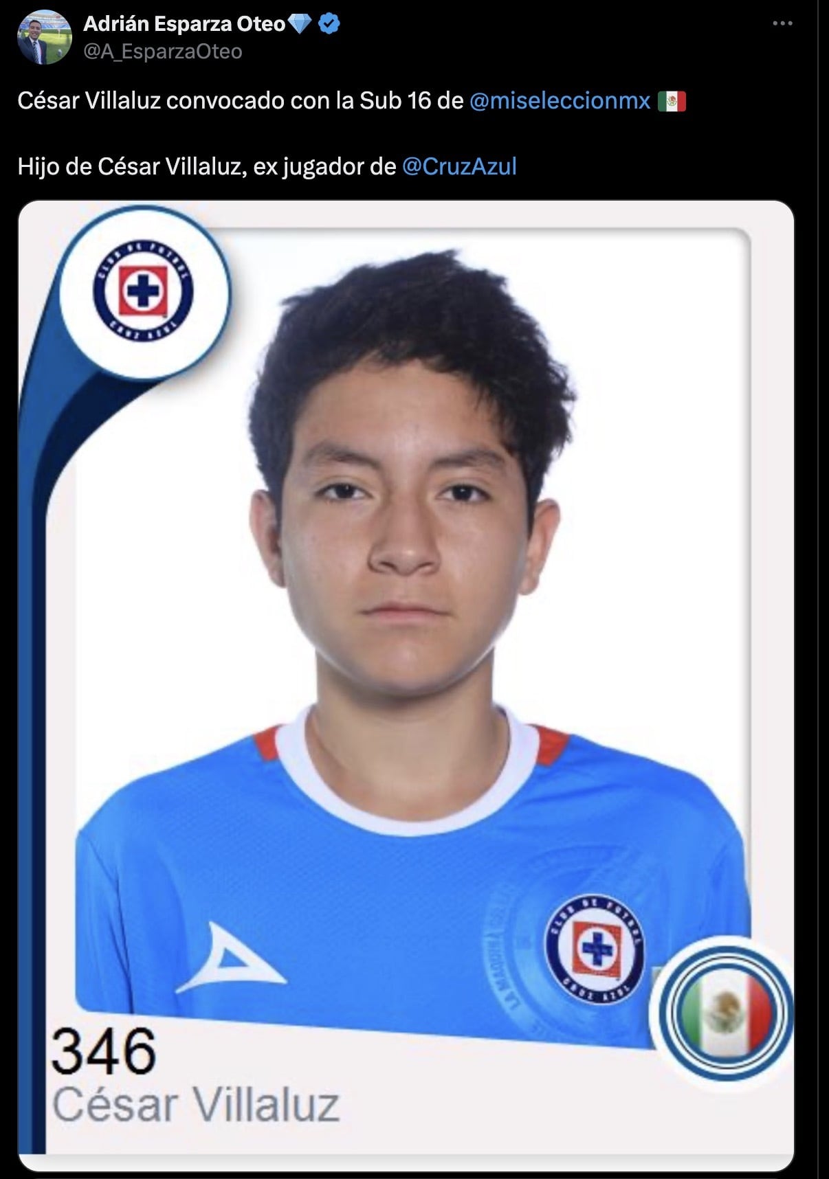 Hijo de César Villaluz es convocado a la Selección Mexicana Sub-16