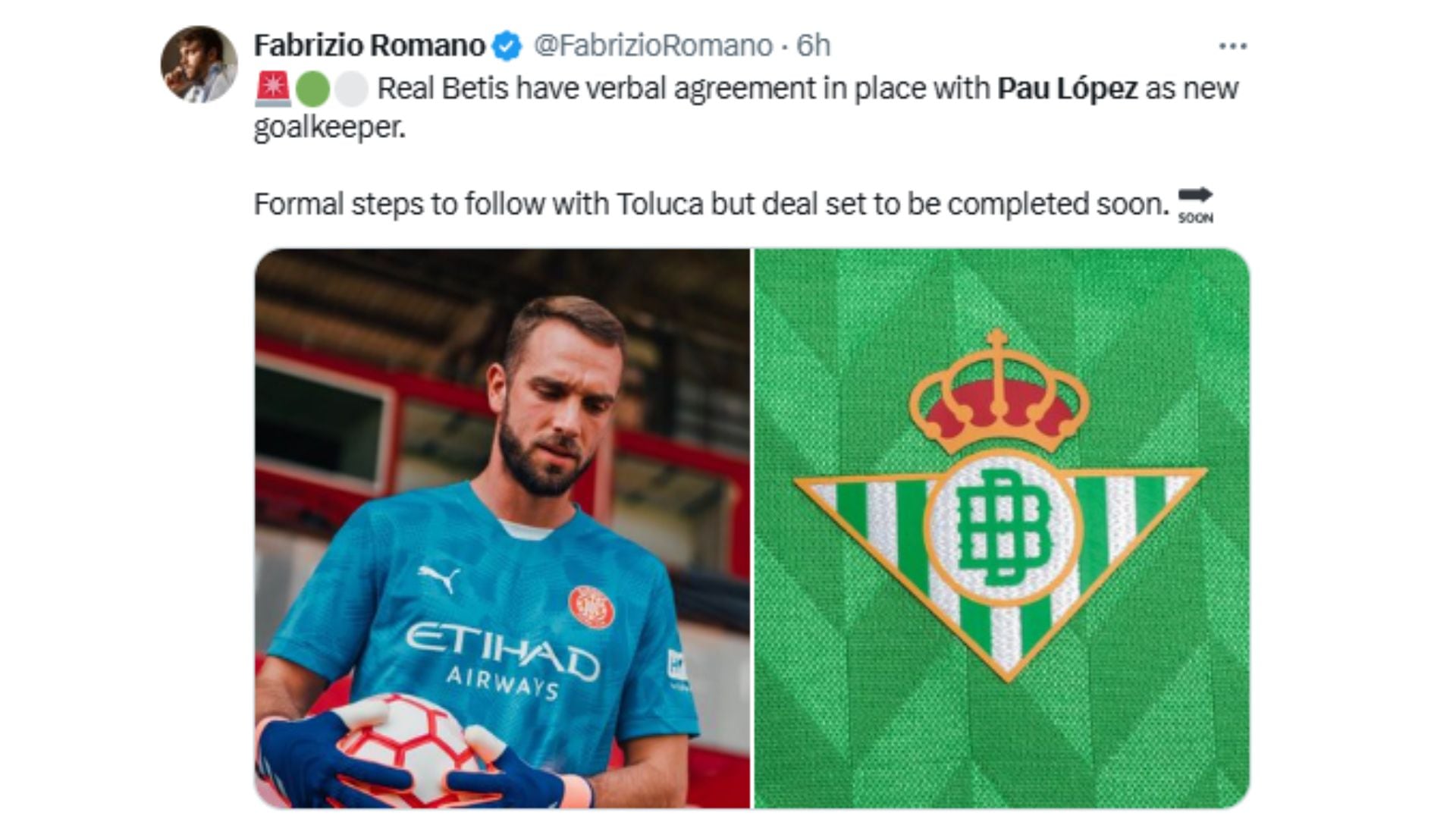 Pau López jugará para Real Betis.
