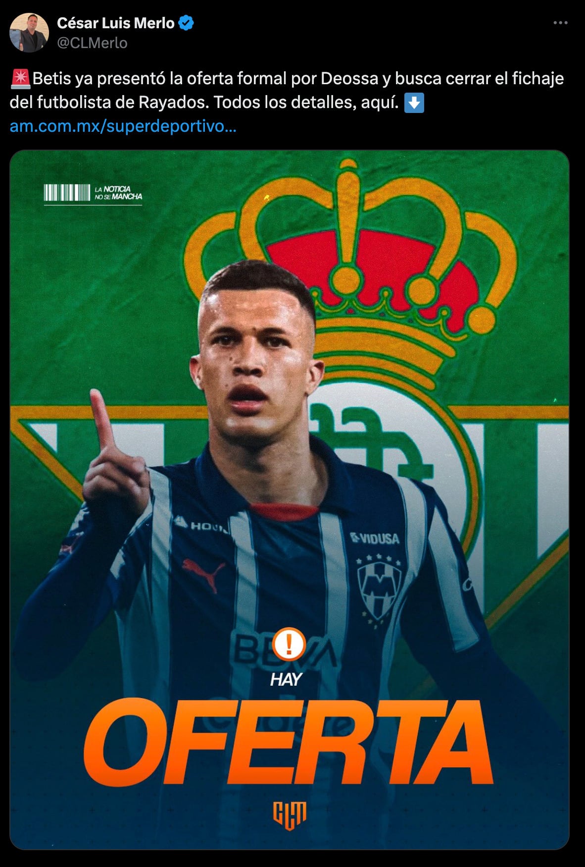 Betis presenta oferta por Nelson Deossa
