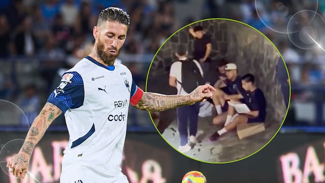 Captan a Sergio Ramos comiendo en el piso