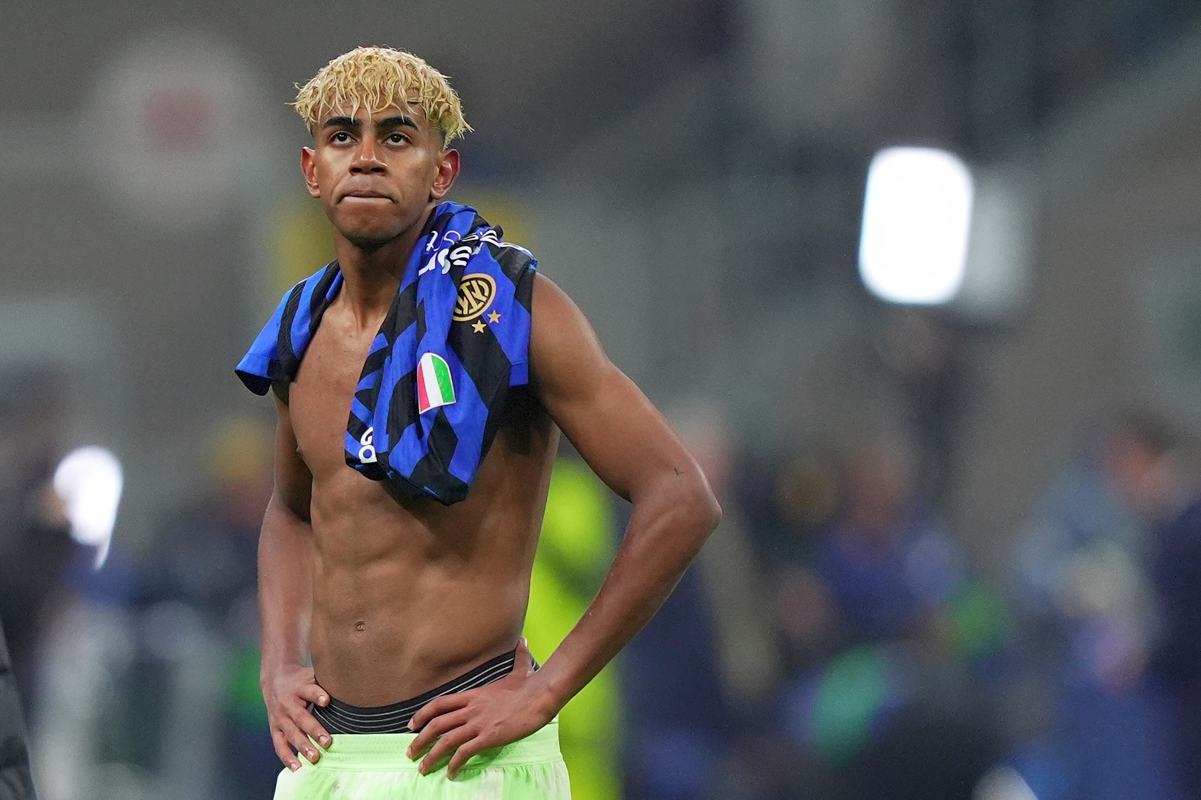 Lamine Yamal en la derrota del Barcelona ante Inter Milan