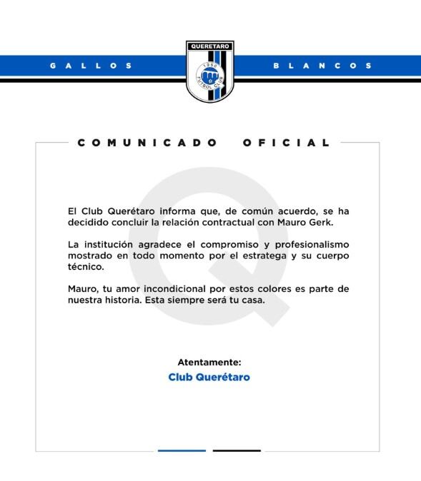 Comunicado de Club Querétaro