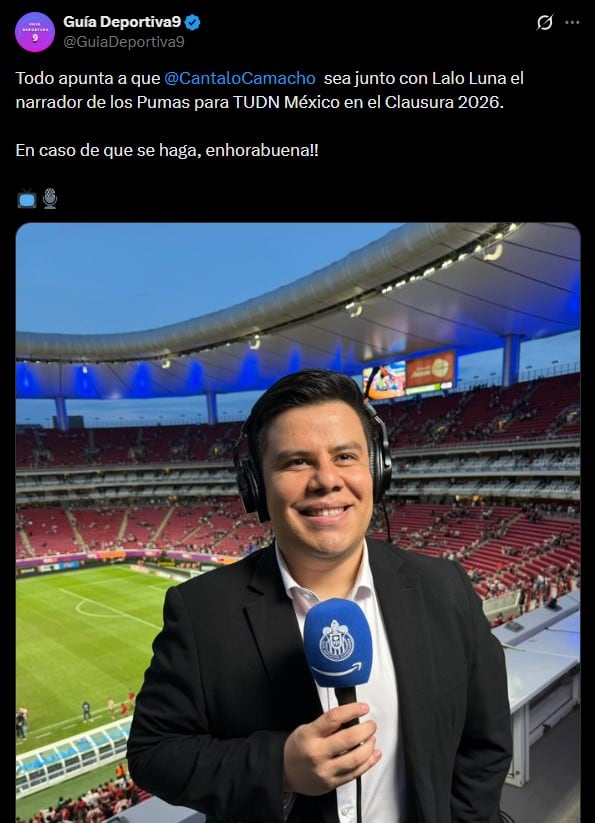 Revelan quién será el narrador de partidos de Pumas