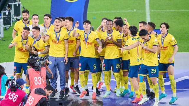 Jugadores del Club América tras ganar el Apertura 2024.