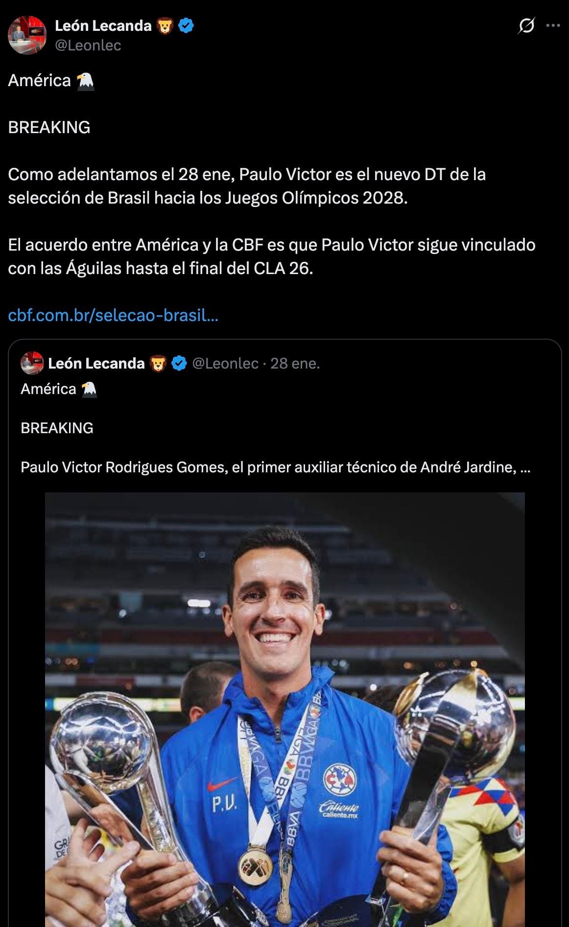 América pierde a auxiliar de Jardine que dirigirá en Brasil.