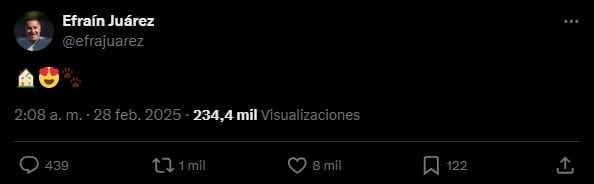 Tuit de Efraín Juárez
