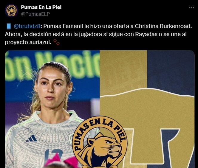 Pumas interesado en Christina Burkenroad