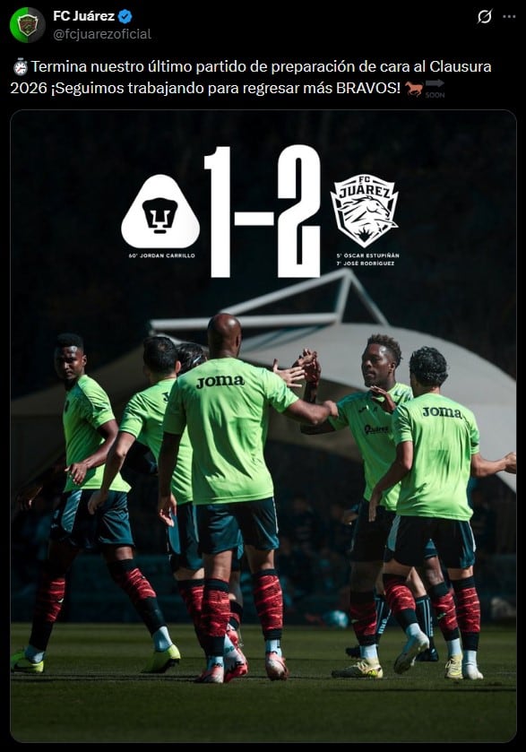 Pumas pierden amistoso ante FC Juárez