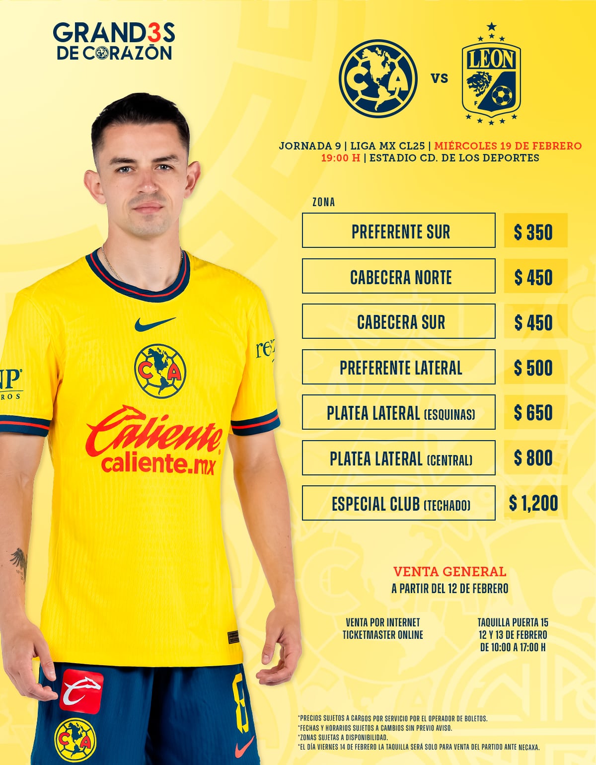 Precios para el América vs León