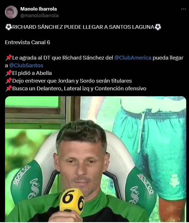 Tano Ortiz quiere a Richard Sánchez