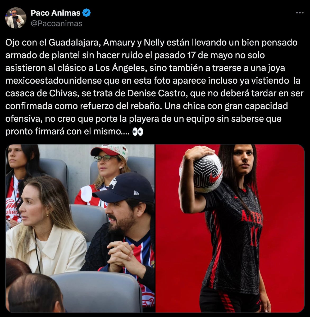 Denise Castro llegaría a Chivas Femenil