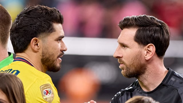 Henry Martín y Lionel Messi previo al Inter de Miami vs América.