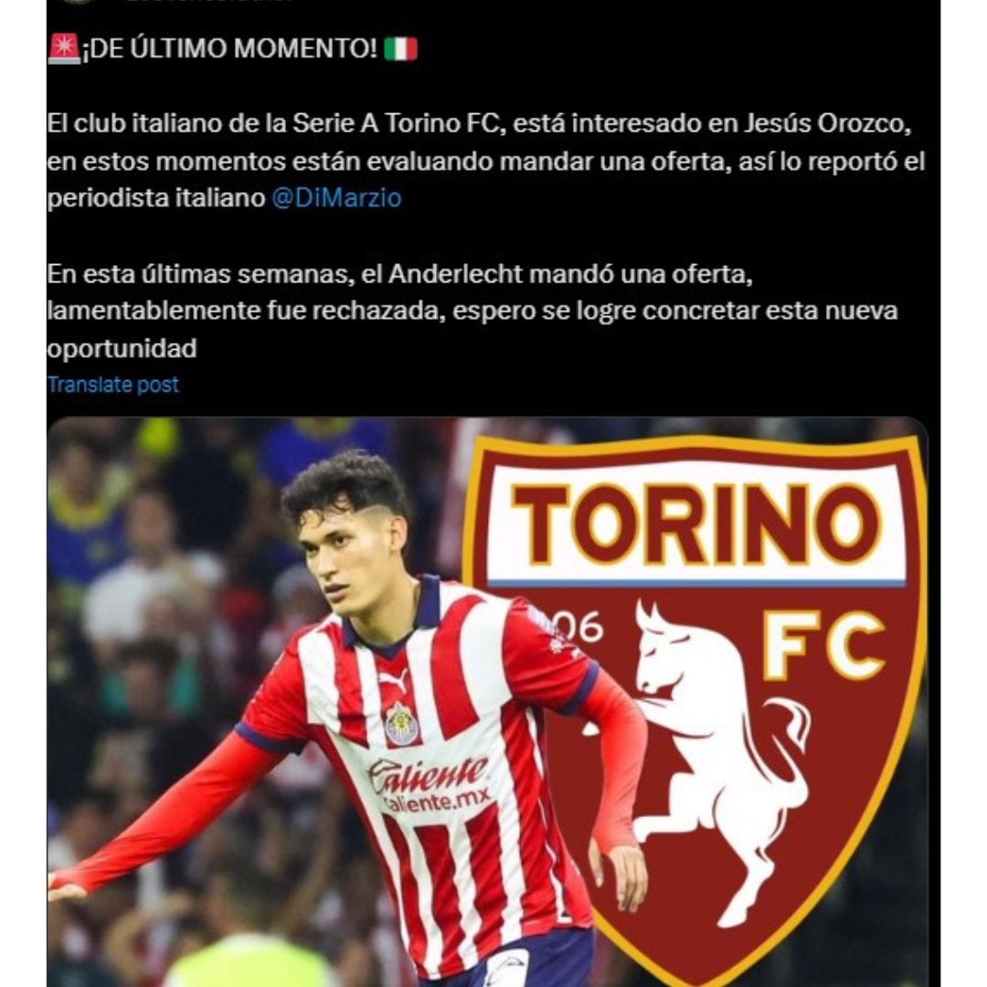 Chiquete Orozco, en el radar del Torino FC de la Serie A.