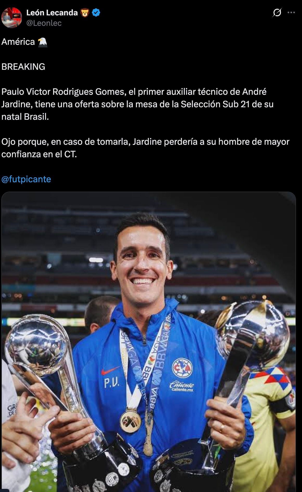 ¡Golpe al América! Oferta de Brasil pondría en jaque el proyecto de Jardine.