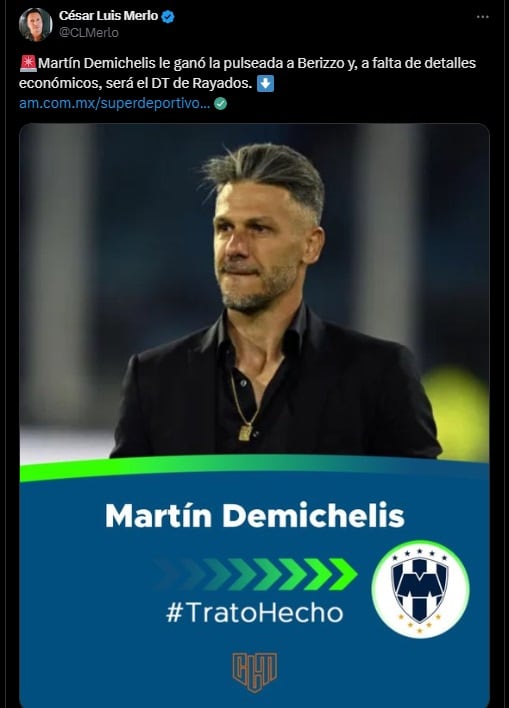 Rayados negocia con Martín Demichelis.