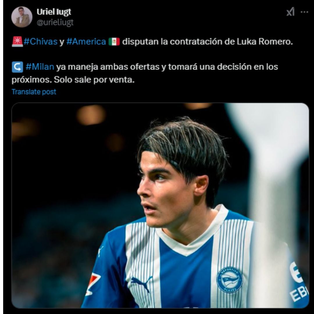 Luka Romero, entre Chivas y América.