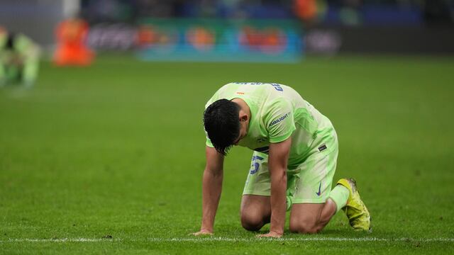 Gerard Martín en la derrota del Barcelona vs Inter Milan