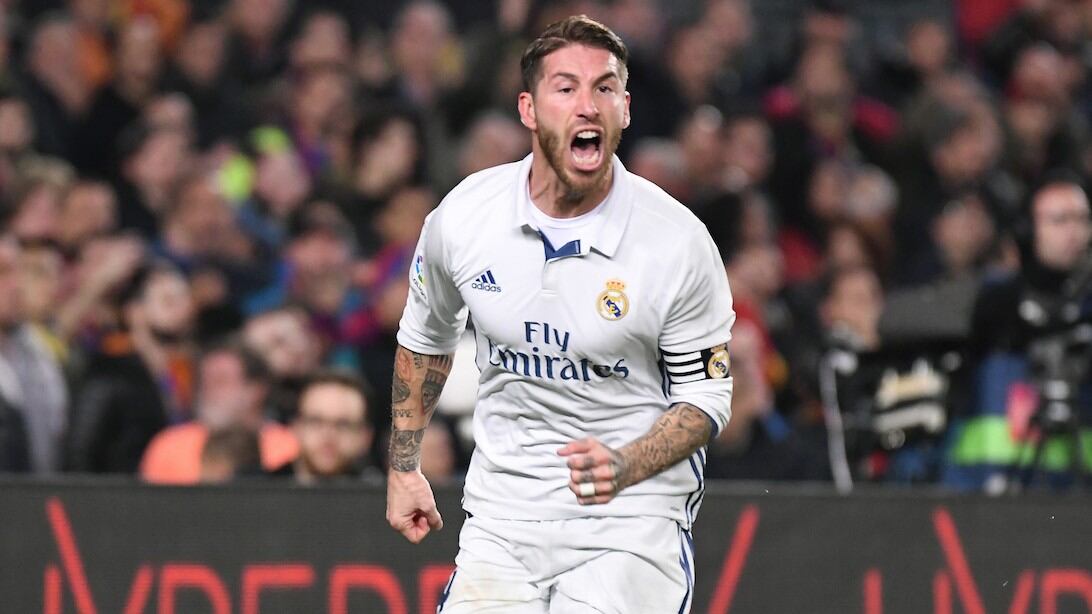 Sergio Ramos tras clava run gol con los merengues.