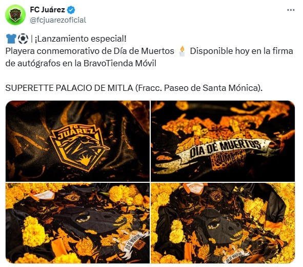 FC Juárez lanza jersey especial por el Día de Muertos