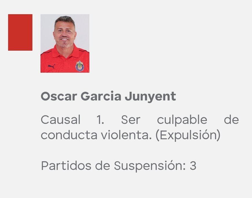 La sanción impuesta a Óscar García