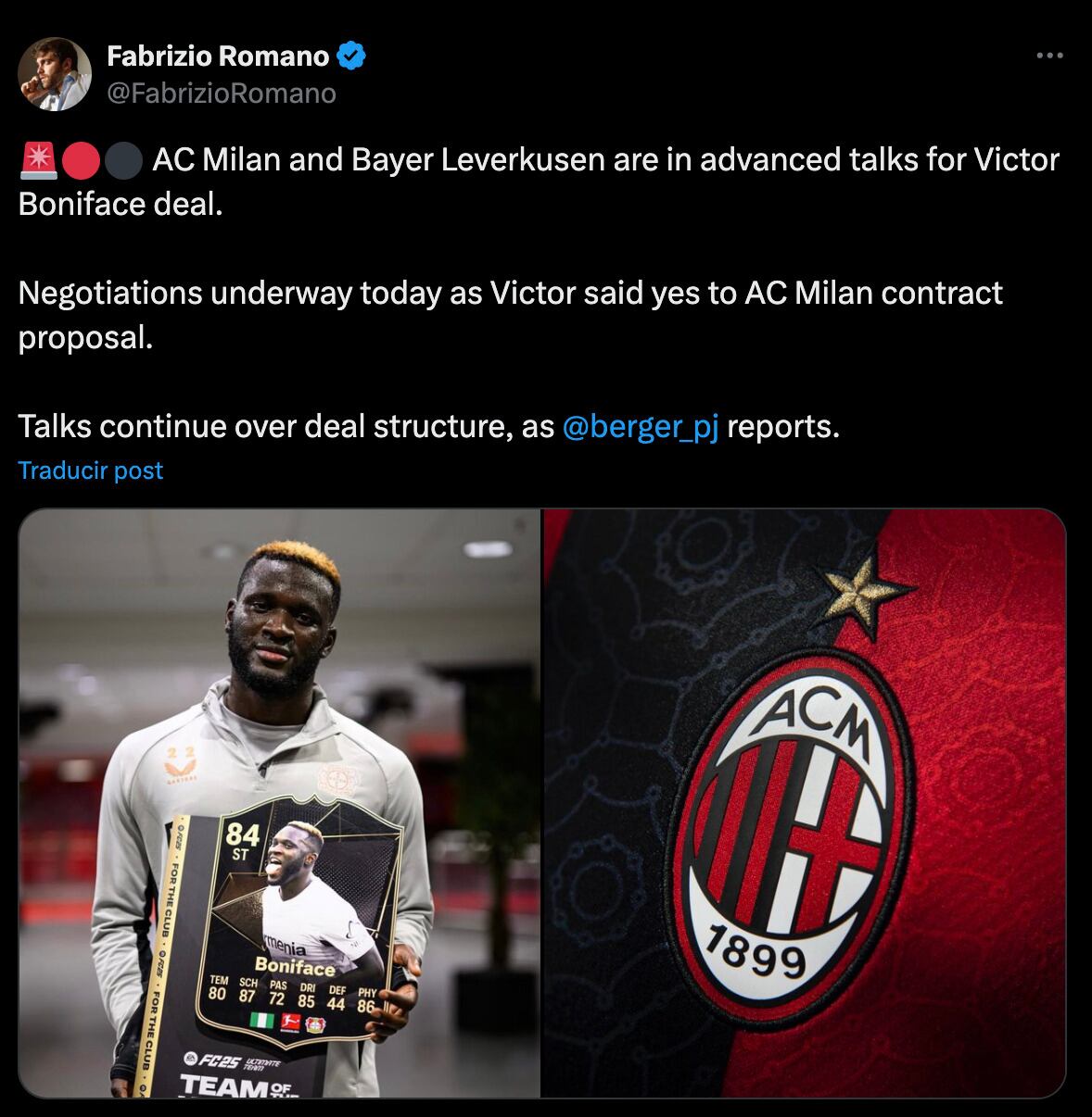 Victor Boniface llegaría al AC Milan