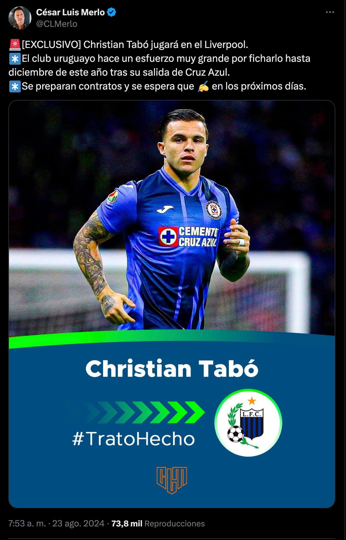 Tabó será nuevo jugador del Liverpool.