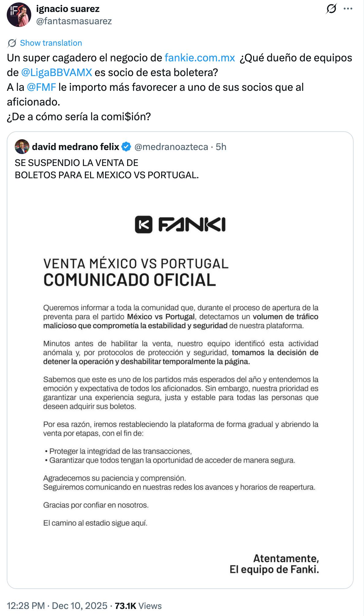 Fantasma Suárez critica a Fanki.